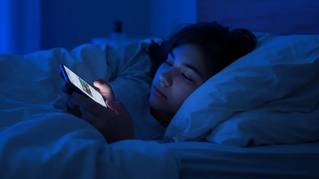 Blue light from screens