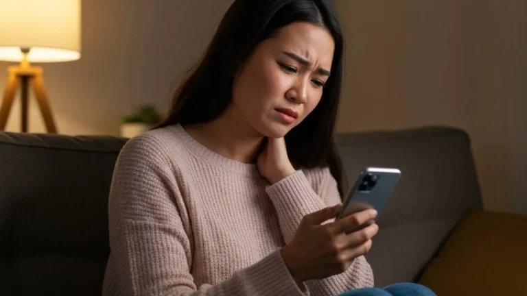 “Tech Neck,” The Condition Caused By Bending Your Head Over Your Cell Phone For Hours.
